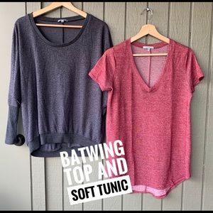 Two Charlotte Russe tops, short and batwing sleeve
